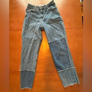 Hollister Blue Patchwork Ankle Jeans